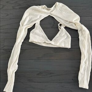 Maniere De Voir Cream Knit Set